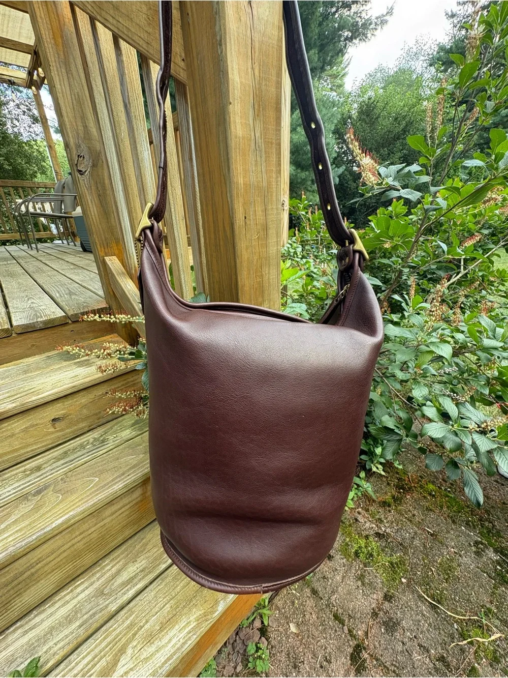 Vintage Coach 9085 XL Duffle Sac Mahogany Leather Bag
